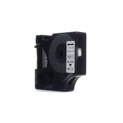 Zamiennik taśmy Dymo D1 45013 S0720530 nadruk czarny na białym tle 12mm x 7m
